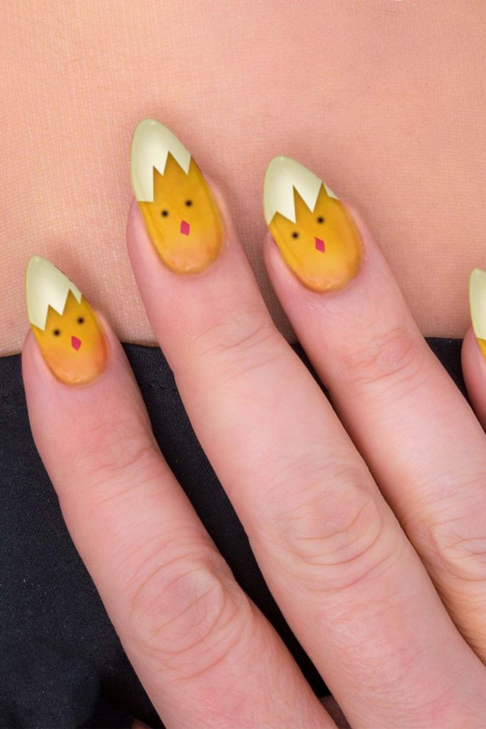 Easter Chick nails