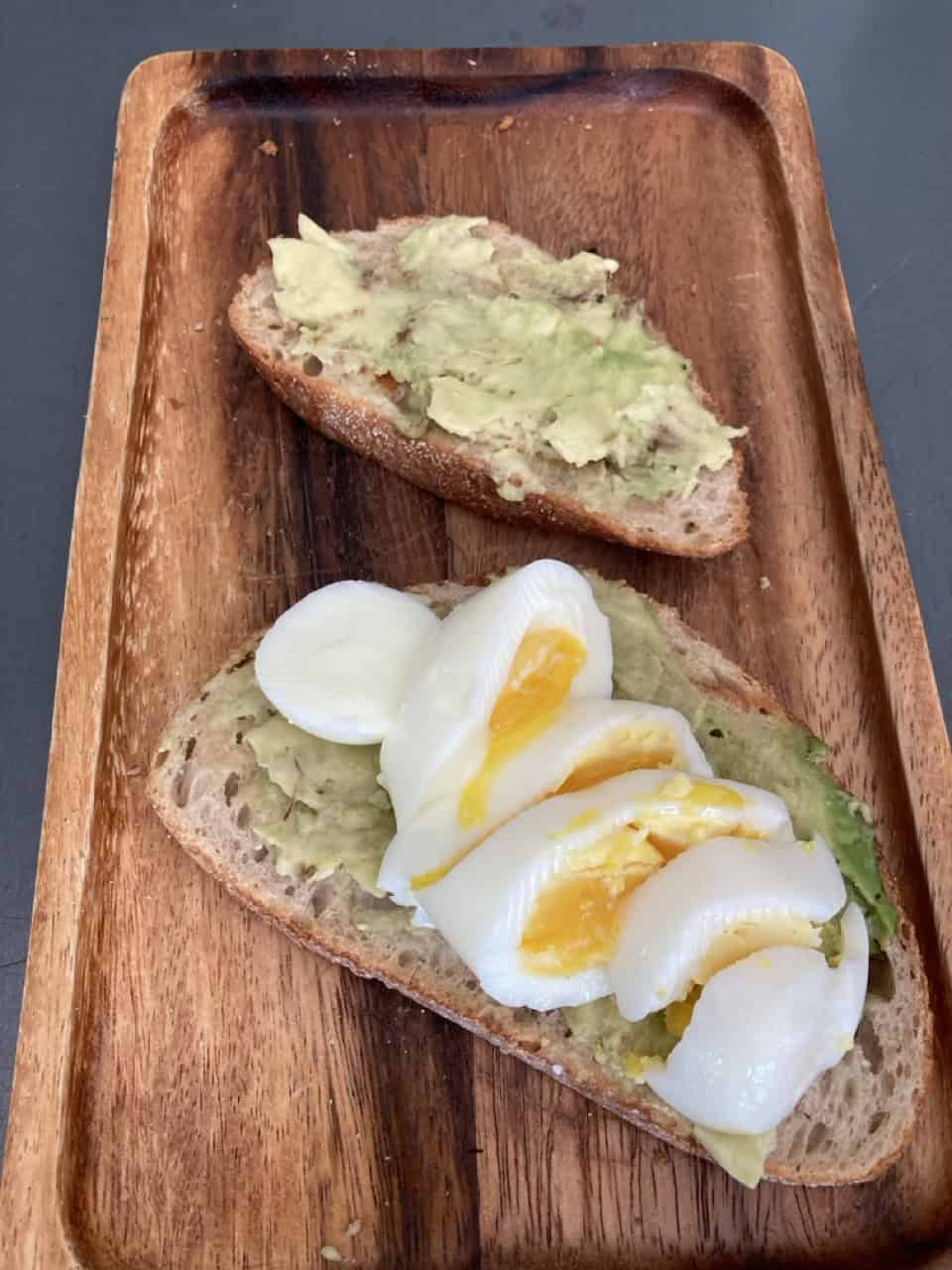 avocado toast with boiled egg