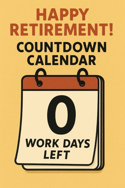 happy retirement countdown calendar