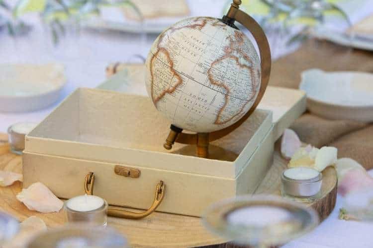 Travel globe centerpiece party