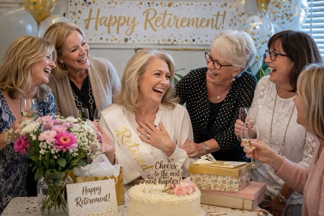 friend celebrating retirement