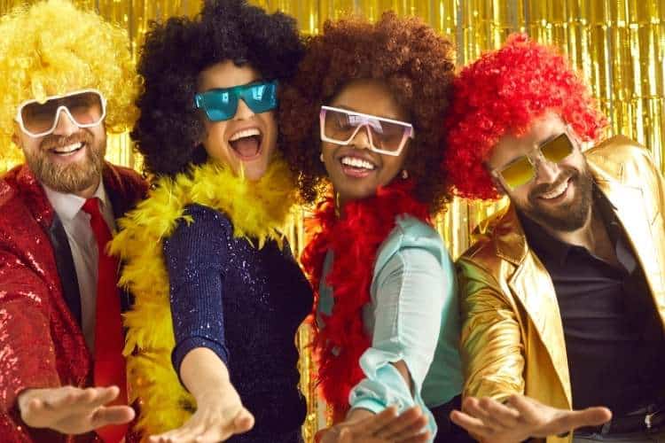 Party people in wigs
