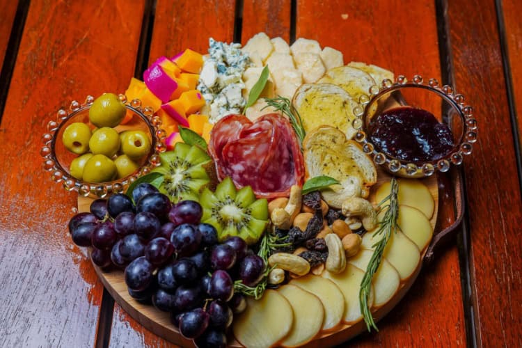 Charcuterie Board with Cheese and Fruits