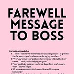 Farewell Message To Boss