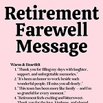 Retirement Farewell Message