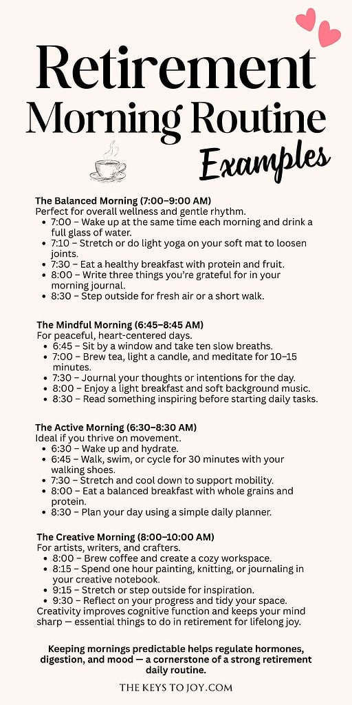 retirement morning routine