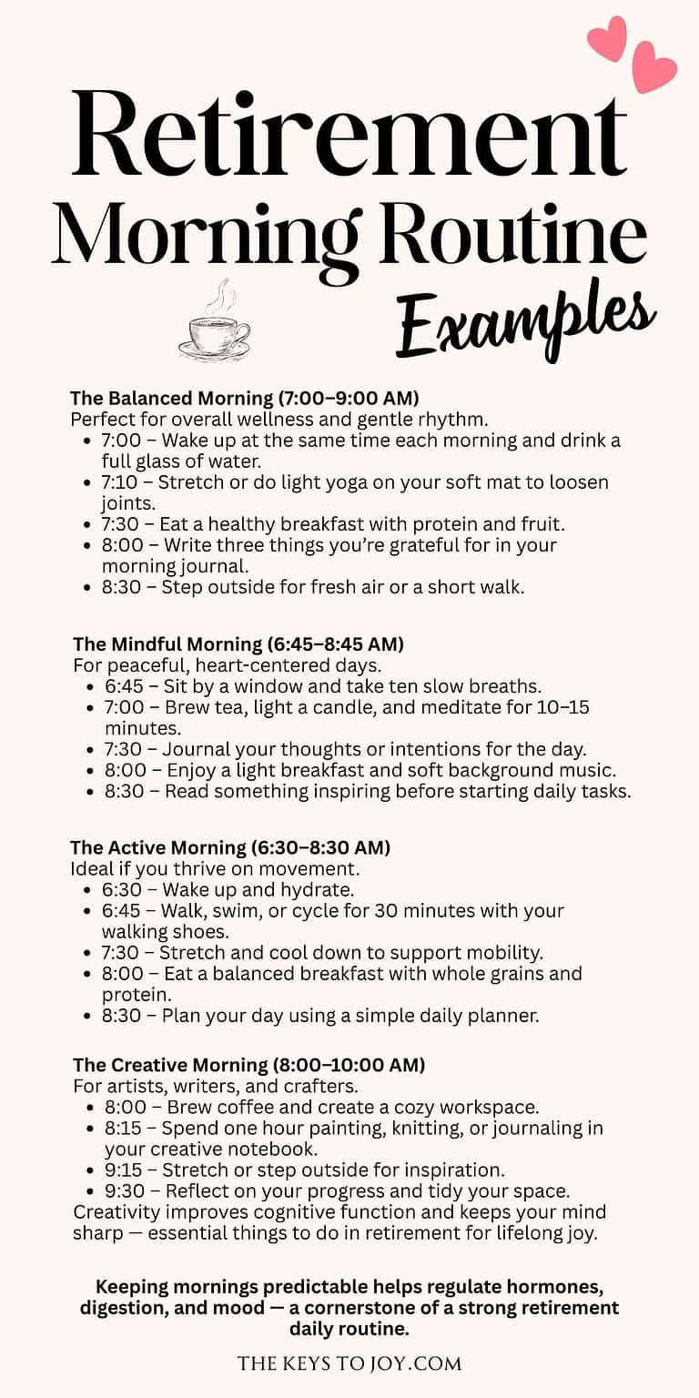 Steady Morning Rutne Example Retirement Morning Routine Ideas You’ll Love to Wake Up To 🌞