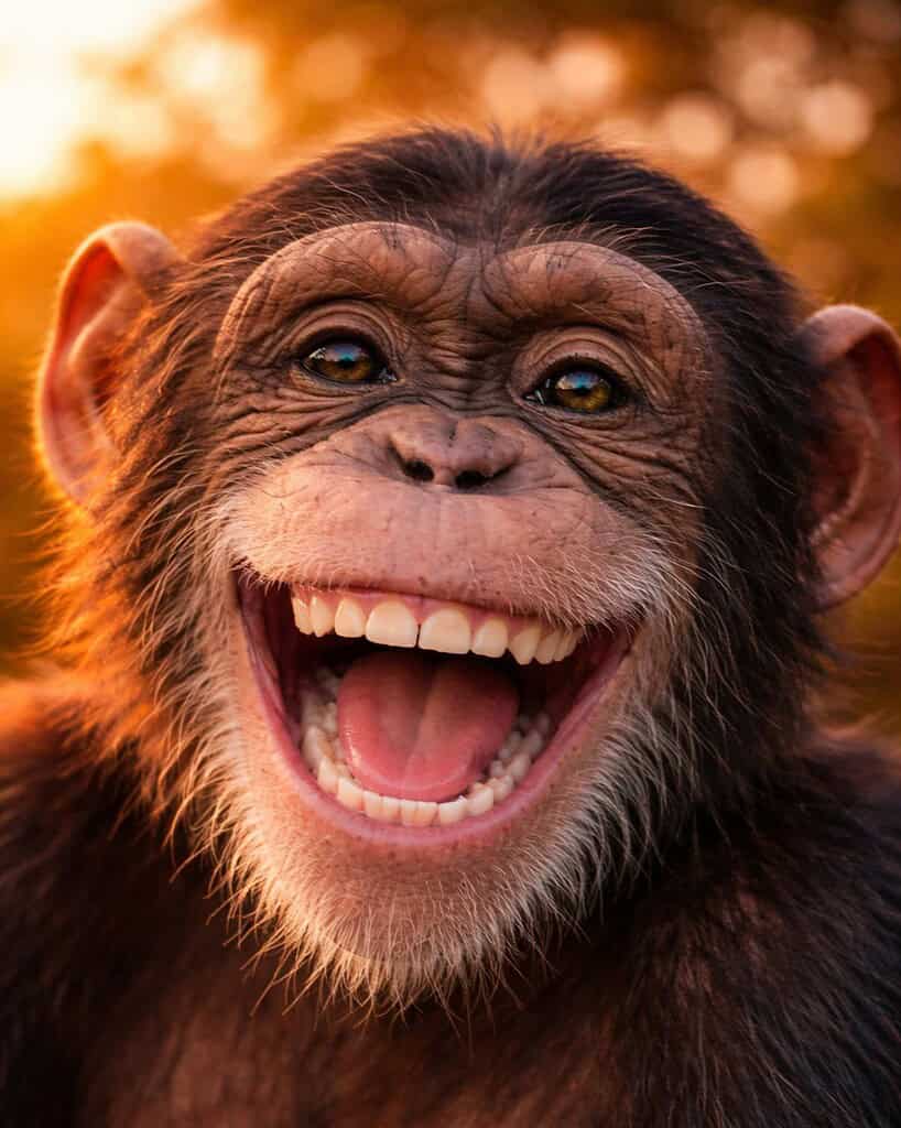smiling chimp