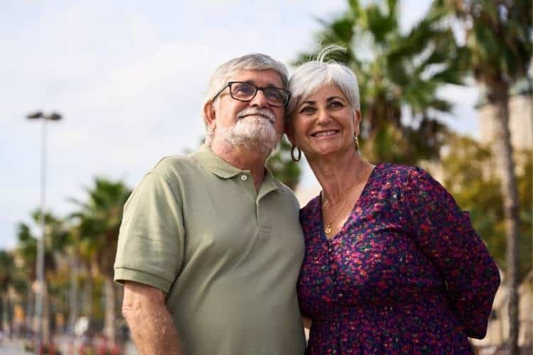 retired couple abroad